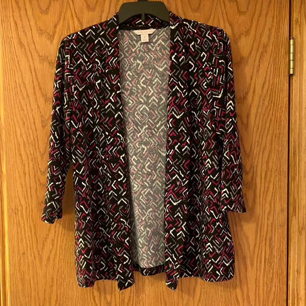 Multicolor Patterned Open Cardigan